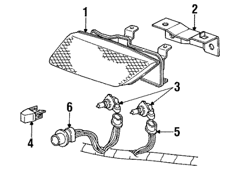 1992 Saturn SL2 Harness Asm,Fwd Lamp W Diagram for 21021604