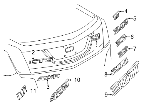 2018 Cadillac CT6 Plate Assembly, R/Cmpt Lid Eng Na Diagram for 84139940