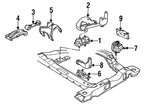 1990 Buick Century Engine & Trans Mounting Diagram