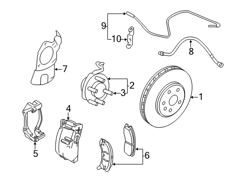 2010 Cadillac CTS Front Brakes Diagram 2 - Thumbnail