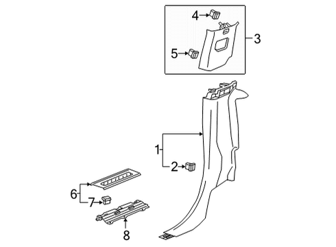 2020 GMC Sierra 3500 HD Molding Assembly, Body L/Plr Garn *Black Diagram for 84640163