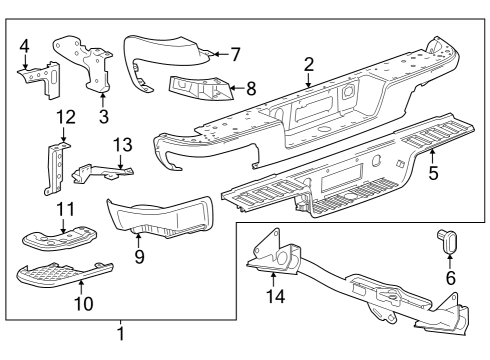 2019 GMC Canyon Bumper & Components, Trailer Hitch Components Diagram 2 - Thumbnail