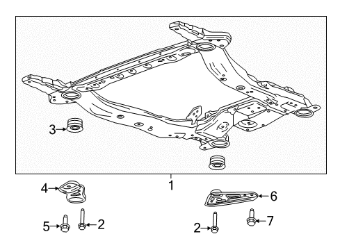 2019 Buick LaCrosse Suspension Mounting - Front Diagram