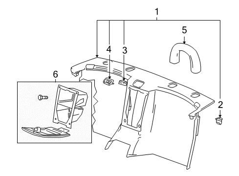 2006 Cadillac XLR Compartment Assembly, Body Rear *Ebony Diagram for 15208656