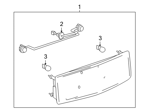 2006 Cadillac XLR Lamp Assembly, Back Up & Rear License Plate Diagram for 10355557