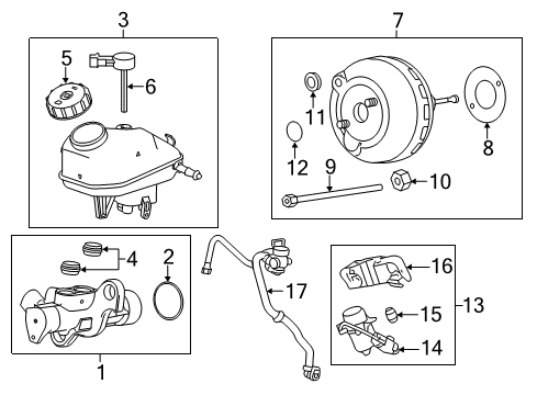 2013 Chevy Cruze Pipe Assembly, Power Brake Booster Vacuum Diagram for 13386913