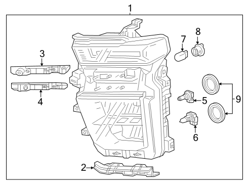 2024 Chevy Silverado 2500 HD Bracket, Hdlp Diagram for 84477896