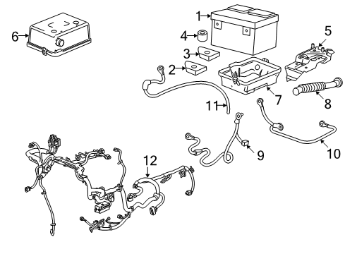 2012 Chevy Colorado Cable Assembly, Battery Negative Diagram for 20789748