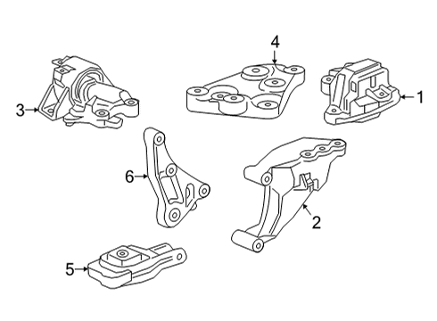 2021 Chevy Trax Engine & Trans Mounting Diagram 1 - Thumbnail