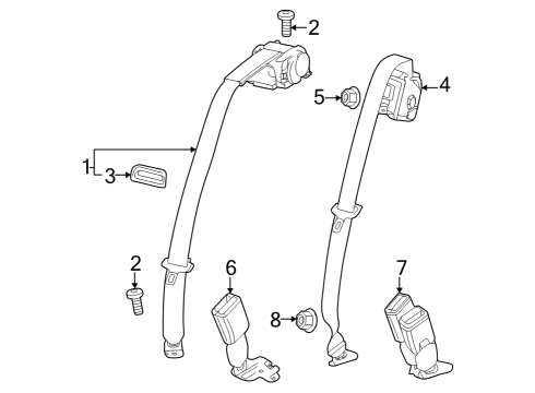 2024 Buick Encore GX RETRACTOR KIT-R/SEAT BELT *JET BLACK Diagram for 42814452