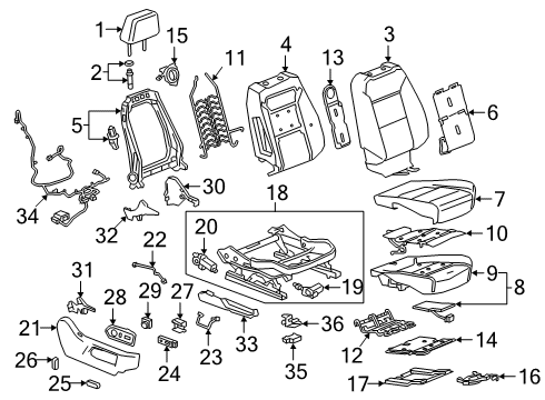 2020 Chevy Silverado 1500 Cover Assembly, F/Seat Cush *Black Diagram for 84639964