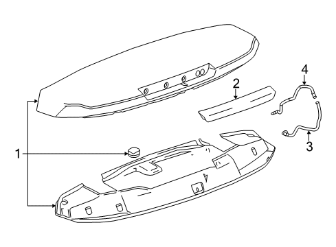 2019 Cadillac Escalade Spoiler Assembly, R/End *Serv Primer Diagram for 84554747