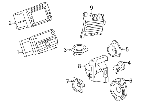 2013 Buick Enclave Speaker Assembly, Radio Front Floor Console Diagram for 23316985