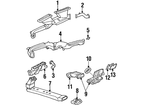 2002 Oldsmobile Aurora DUCT, Side Window Defroster Diagram for 25655611