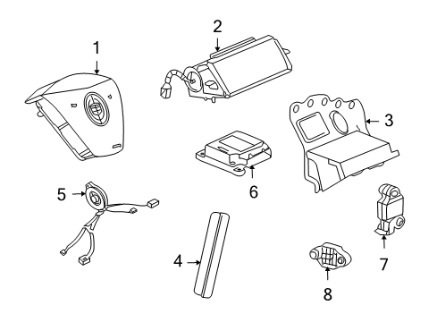 2005 Cadillac XLR Air Bag Components Diagram