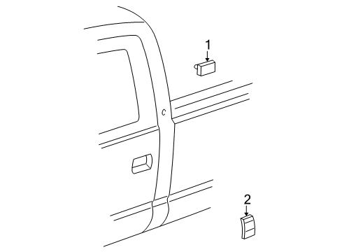 1999 GMC K3500 Exterior Trim - Cab Diagram 1 - Thumbnail