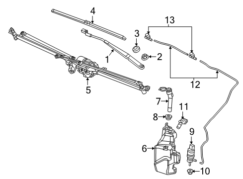 2018 Buick Cascada Hose Assembly, Headlamp Washer Nozzle Diagram for 13305467