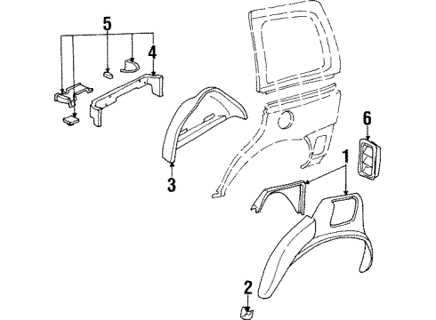 2004 Oldsmobile Silhouette Inner Structure - Side Panel Diagram