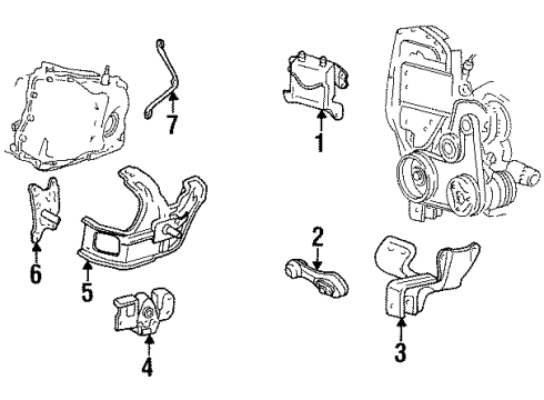 1995 Buick Skylark Engine & Trans Mounting Diagram 1 - Thumbnail