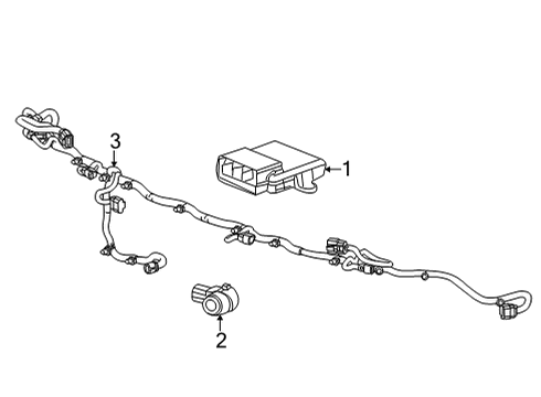 2022 Cadillac CT4 Parking Aid Diagram 1 - Thumbnail