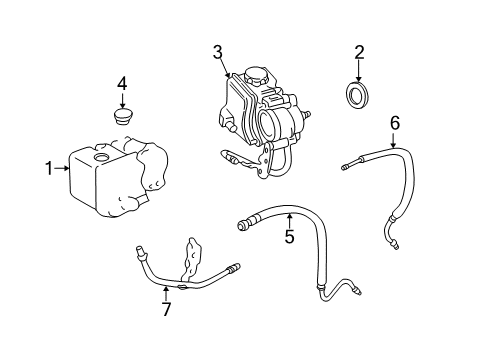 2000 Chevy Cavalier P/S Pump & Hoses, Steering Gear & Linkage Diagram 4 - Thumbnail