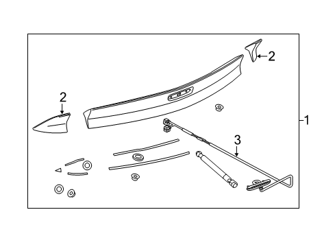 2014 Chevy Camaro Lamp Assembly, High Mount Stop Diagram for 23172447