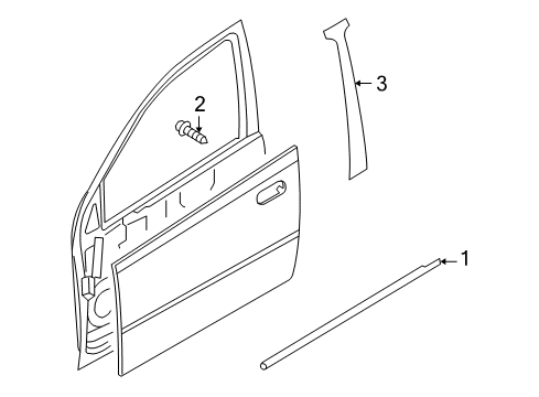 2009 Pontiac G3 Exterior Trim - Front Door Diagram