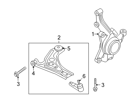 2010 Pontiac G3 Front Suspension Components Diagram