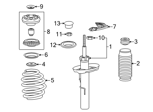 2015 Buick LaCrosse Struts & Components - Front Diagram