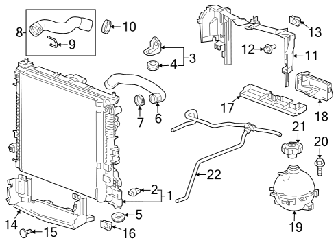 2021 Chevy Blazer Baffle, Rad Air Si Upr Diagram for 84207651