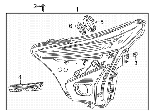 2022 Chevy Bolt EUV Headlamp Components Diagram