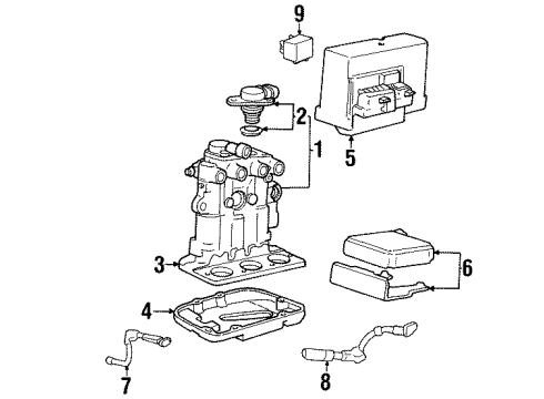 1997 Pontiac Grand Prix Electronic Brake Control Module Assembly Diagram for 16246611