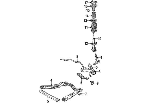 1986 Chevy Celebrity Front Suspension, Control Arm, Stabilizer Bar Diagram 1 - Thumbnail