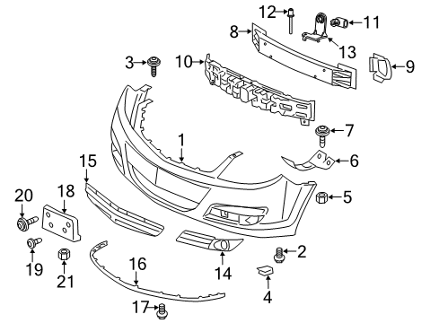 2008 Saturn Aura Grille, Radiator Lower Rh *Black Diagram for 22722226