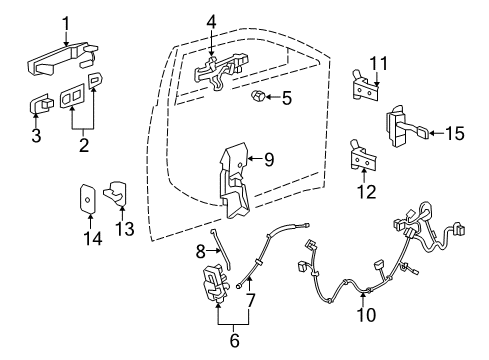 2009 Cadillac CTS Front Door Diagram 3 - Thumbnail