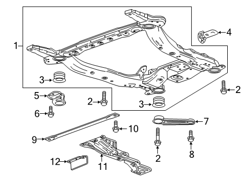 2019 Cadillac XT4 Plate, Front Cradle Shear Diagram for 84296085