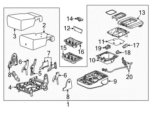 2017 GMC Sierra 2500 HD Front Seat Components Diagram 1 - Thumbnail