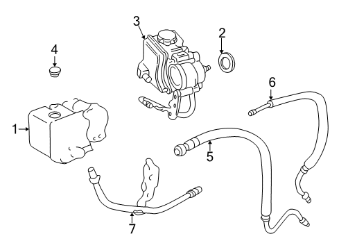 2002 Chevy Cavalier P/S Pump & Hoses, Steering Gear & Linkage Diagram 3 - Thumbnail