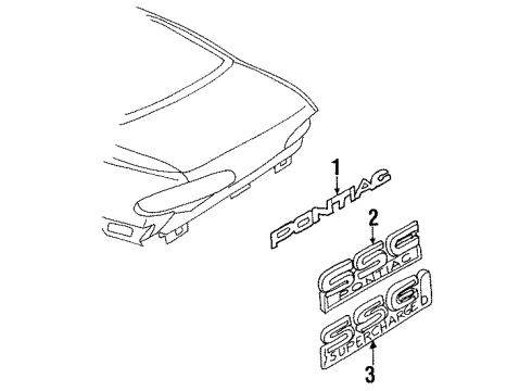 1997 Pontiac Bonneville PLATE, Rear Compartment Lid,Rear End Panel and Tailgate Diagram for 25669402