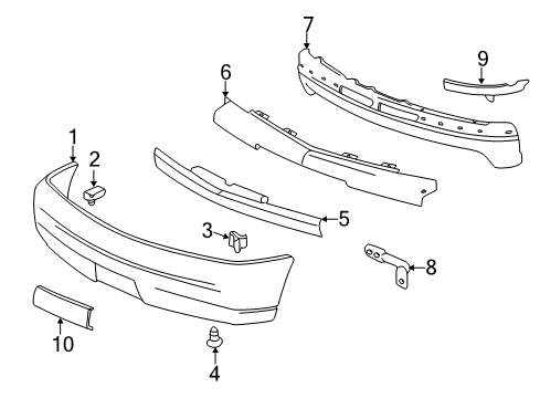 2005 Cadillac Escalade ESV Front Bumper Diagram