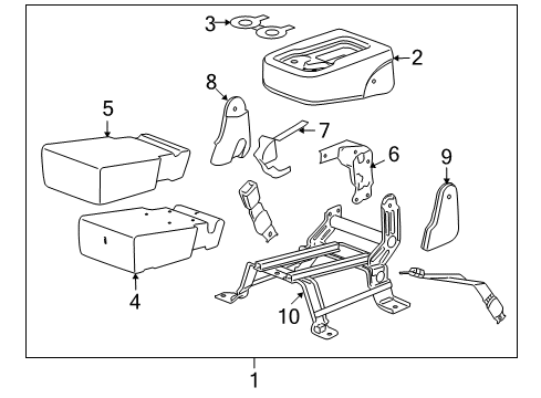 2007 Cadillac Escalade Liner, Driver Seat Cup Holder *Ebony Diagram for 15855907