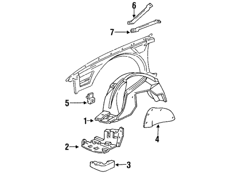 1992 Buick Commercial Chassis Extension,Front Wheelhouse Panel Diagram for 10109524