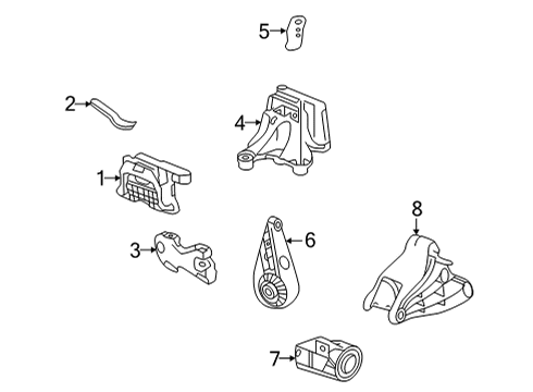 2022 Cadillac XT6 Engine & Trans Mounting Diagram