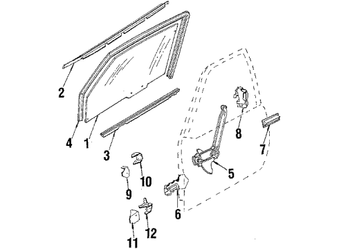 1986 Oldsmobile Firenza S/Strip Asm Front Door Window Outer At Belt Diagram for 20448750