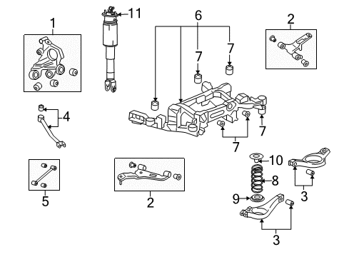 2007 Cadillac SRX Rear Shock Absorber Assembly (W/ Upper Mount) Diagram for 19302767