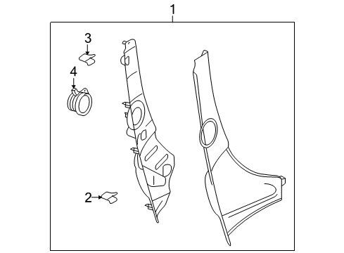 2008 Pontiac Solstice Interior Trim - Quarter Panels Diagram