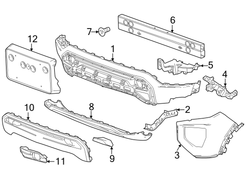 2023 GMC Canyon Bumper & Components - Front Diagram