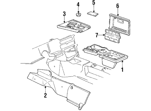 1985 Chevy Corvette Hinge Assembly, Underbody Console Door Diagram for 14046698