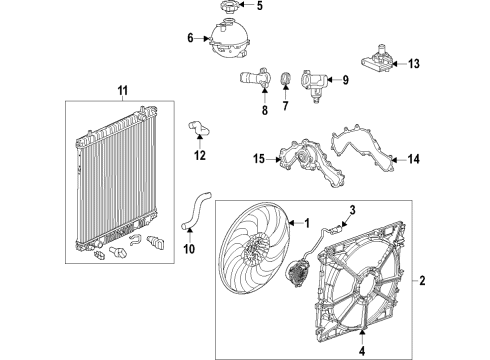 2022 Cadillac XT6 Cooling System, Radiator, Water Pump, Cooling Fan Diagram 4 - Thumbnail