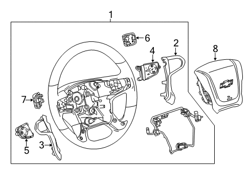 2015 Chevy Tahoe Steering Wheel Assembly *Black Diagram for 23215009